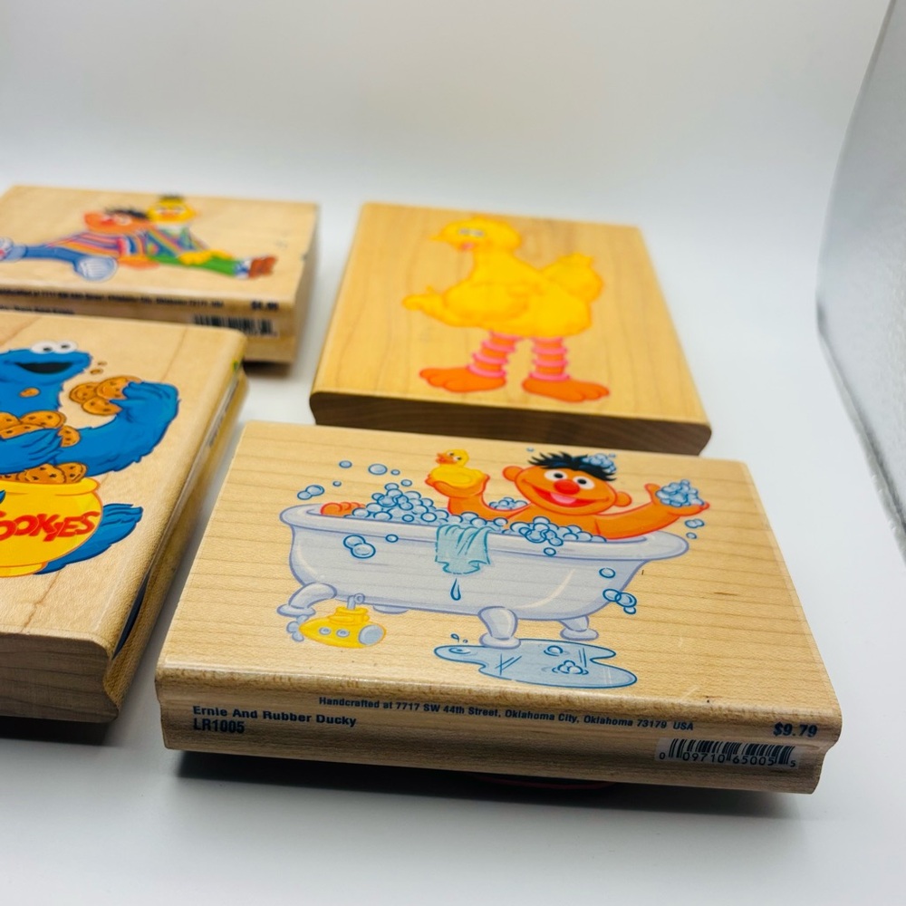 Y2K Sesame Street Wooden Stamps Set – Fun, Colorful, Great Condition - Picture 3 of 14